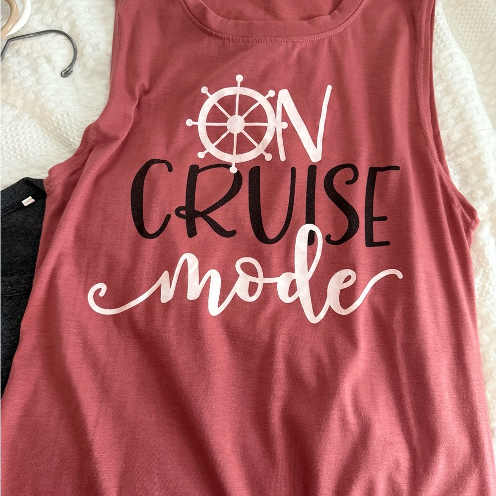 Two muscle tanks- Cruise Mode Women's Tank Top - mauve and grey